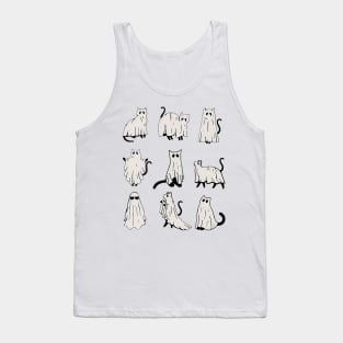 Cute Ghost Cat Funny Halloween Outfit Costumes Tank Top